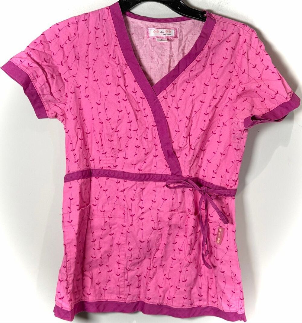Koi pink scrub top size Small